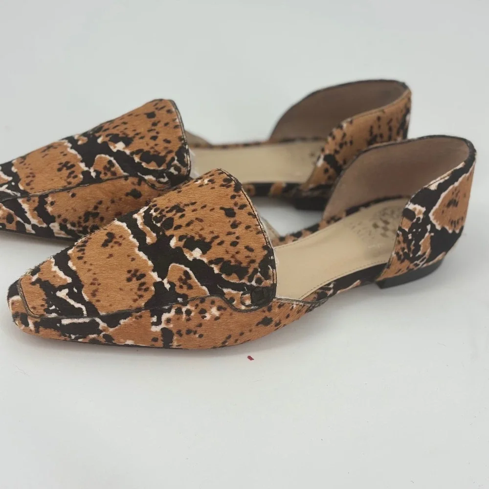 Calf hair D'Orsay point toe flats womens 7.5 animal print maximalist Luxury fall